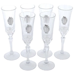 A set of champagne glasses "Grapes" with silver plating, for 6 people