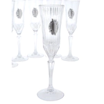 A set of champagne glasses "Grapes" with silver plating, for 6 people
