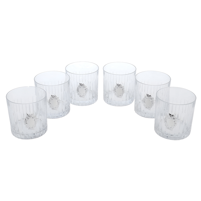 A set of glasses for whiskey "Grapes" with silver plating, for 6 people