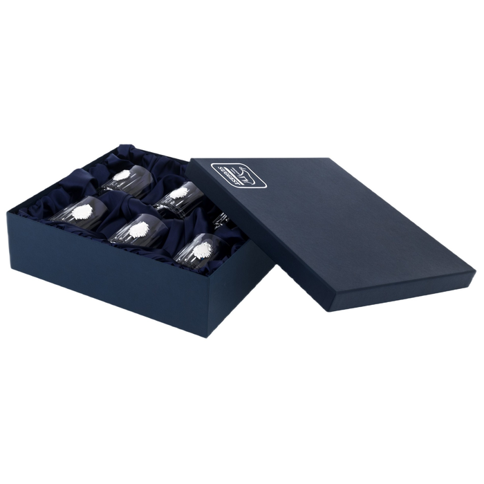 A set of glasses for whiskey "Grapes" with silver plating, for 6 people