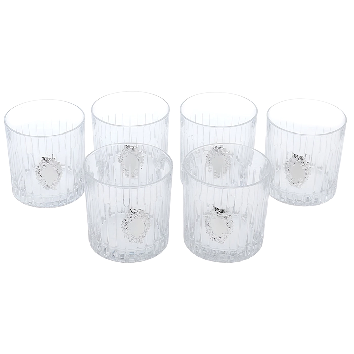 A set of glasses for whiskey "Grapes" with silver plating, for 6 people