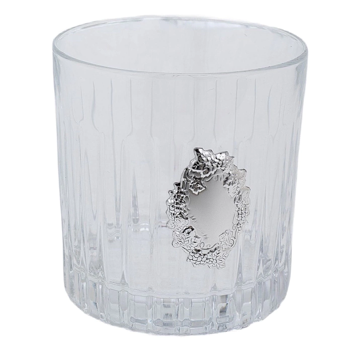 A set of glasses for whiskey "Grapes" with silver plating, for 6 people