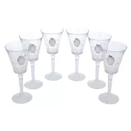 A set of wine glasses "Grapes" with silver plating, for 6 people
