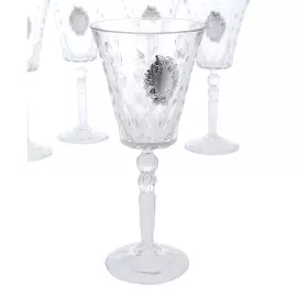 A set of wine glasses "Grapes" with silver plating, for 6 people