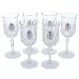 A set of Faberge wine glasses with silver plating, for 6 people
