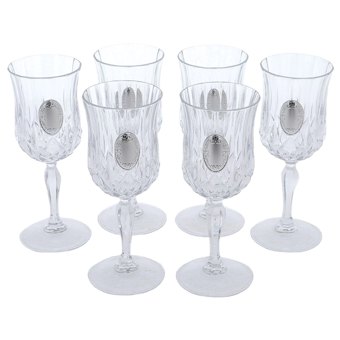 A set of Faberge wine glasses with silver plating, for 6 people