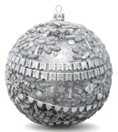 Набор из 3 серебряных ёлочных шаров "Счастливое детство" в подарочной коробке Набор из 3 серебряных ёлочных шаров "Счастливое детство" в подарочной коробке