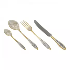 Столовый набор из серебра "Прованс" с позолотой, на 1 персону