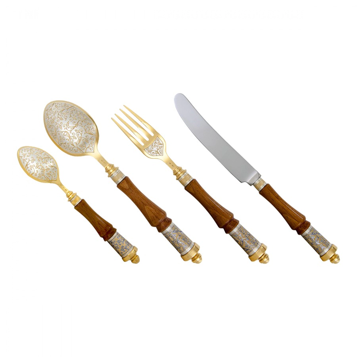 Silver gift set "Byzantium" for 1 person