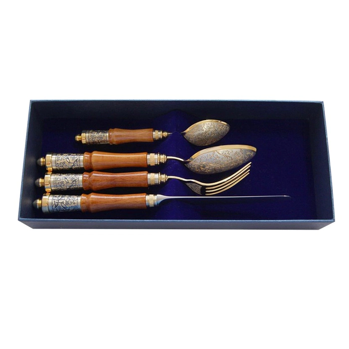 Silver gift set "Byzantium" for 1 person