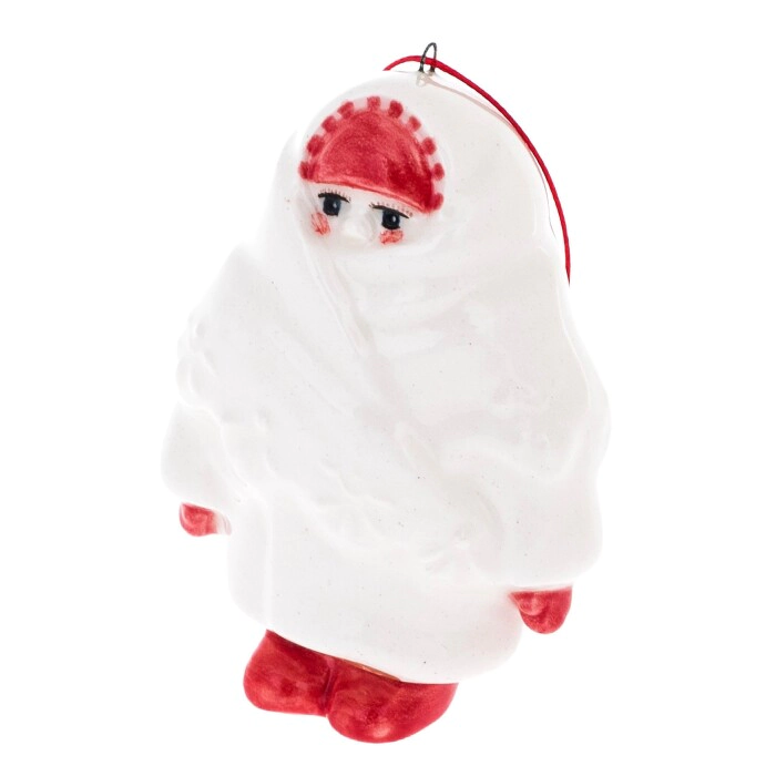 A set of porcelain Christmas tree toys "Girls" in a gift box