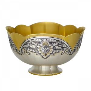 Silver salad bowl