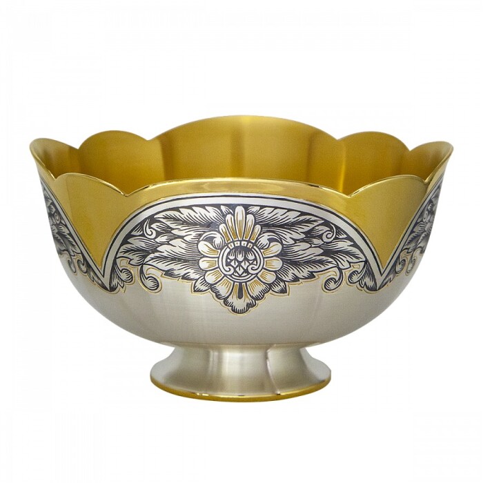 Silver salad bowl