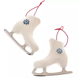 Набор фарфоровых ёлочных игрушек "Зима" в подарочной коробке