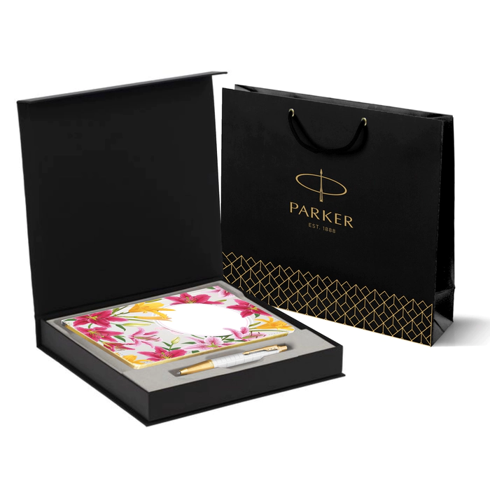 Gift Set: Parker IM Premium K318 Pearl GT Ballpoint Pen with Diary