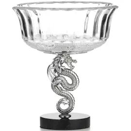 Вазочка из хрусталя и серебра "Дракон"