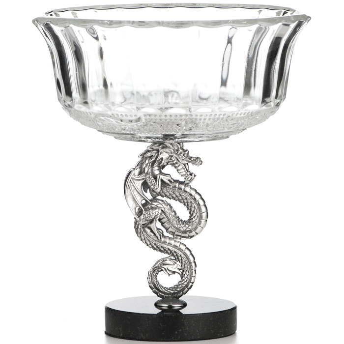 A vase made of crystal and silver "Dragon"