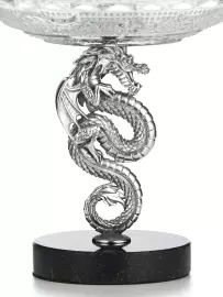 Вазочка из хрусталя и серебра "Дракон"