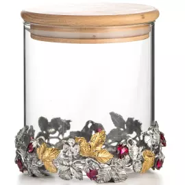 Вазочка для чая "Земляника" с серебром и корундами