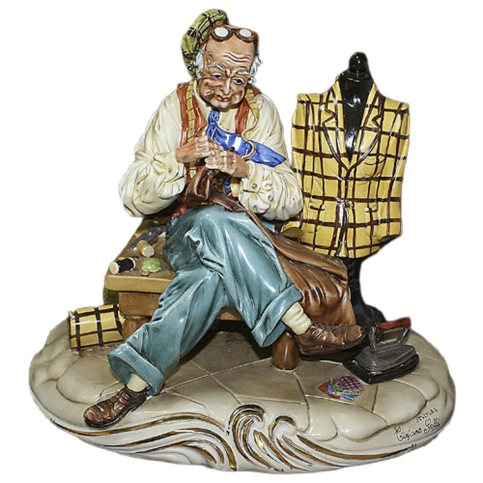 The statuette "Tailor" is multicolored