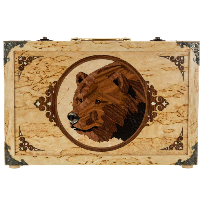 A set for cleaning weapons made of Karelian birch "Bear" small