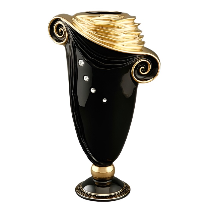 Vase "Toga Romana", color: black with gold