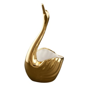 The Swan bowl is gold and white