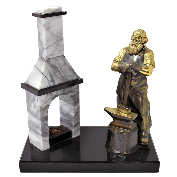 Bronze statuette "The Blacksmith at the furnace"