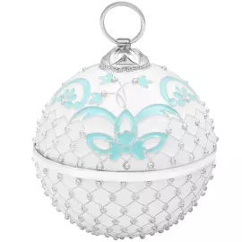 Jewelry Christmas tree ball "White grid"