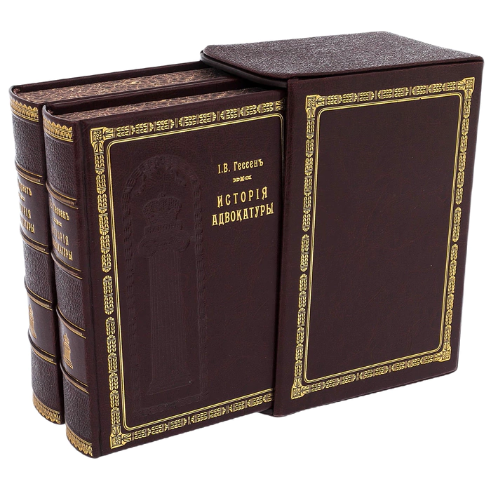 Leather-bound gift book "The History of the Bar" in two volumes