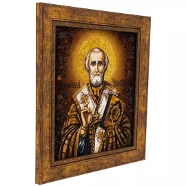 Икона из янтаря "Николай Чудотворец"