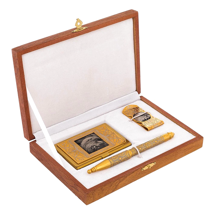 Table set "Leader" with gilding and blackening, Zlatoust