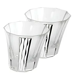 Набор стаканов для виски, отделка серебряного цвета, на 6 персон Набор стаканов для виски, отделка серебряного цвета, на 6 персон