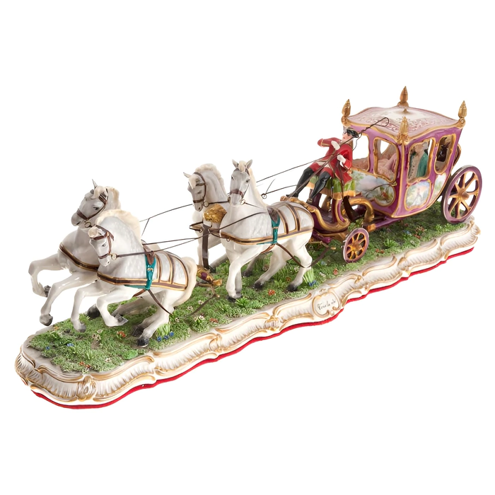 Sculpture "Closed carriage drawn by four horses"