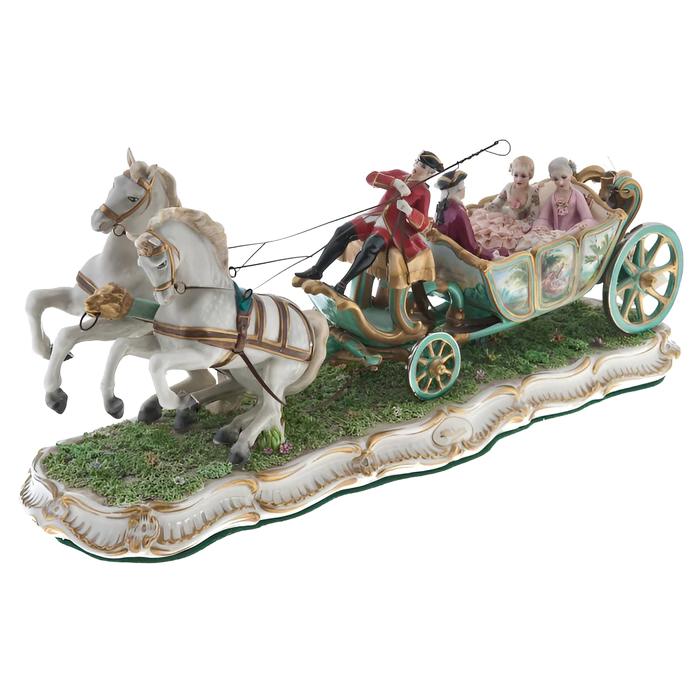 Sculpture "An open carriage drawn by a pair of horses"