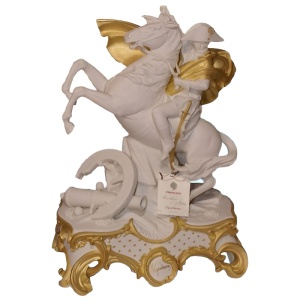 The statuette "Napoleon on horseback" is white