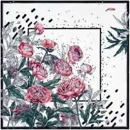 Платок шелковый "Delicate" пионы Платок шелковый "Delicate" пионы