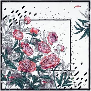 Silk handkerchief "Delicate" peonies