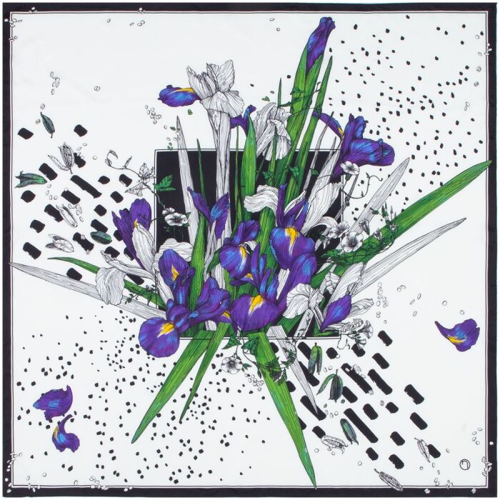 Silk scarf "Delicate" irises