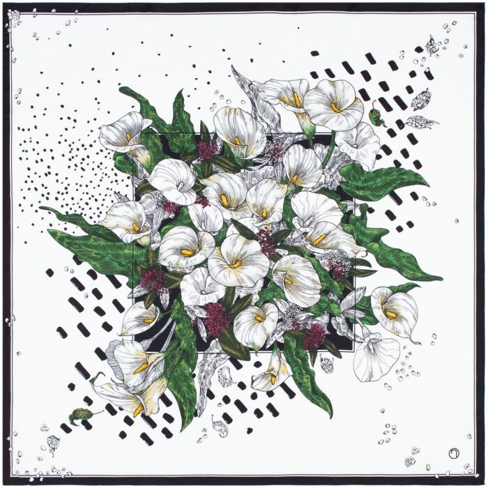 Silk handkerchief "Delicate" calla
