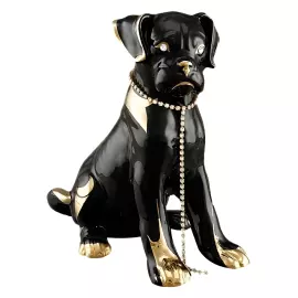 Статуэтка керамическая "Щенок" (золото)