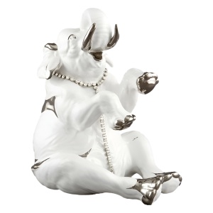 The statuette "Sitting Elephant" is large, color: white
