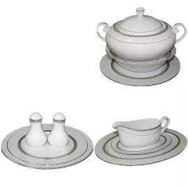 Столовый сервиз "Лилия", 26 предметов, с платиновым декором