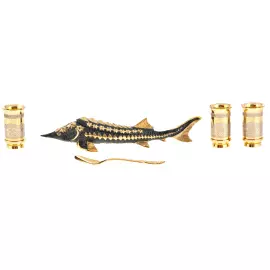 Икорница "Царь - рыба" со стопками, Златоуст