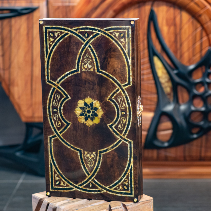 Backgammon made of walnut root and amber "Arabian Nights" collection "Orient"