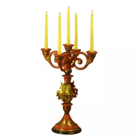 The candle holder "George the Victorious" by Khokhloma