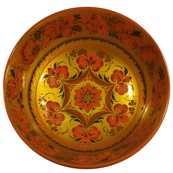 Khokhloma Flower Bowl