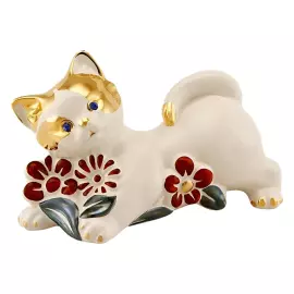 Статуэтка "Котёнок в цветах"