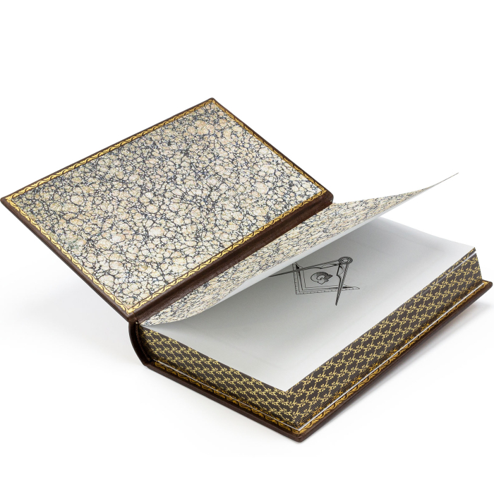 The leather-bound book "The Secret Power of Freemasonry"