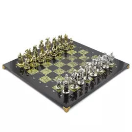 Шахматы из змеевика и долерита "Рококо" большие